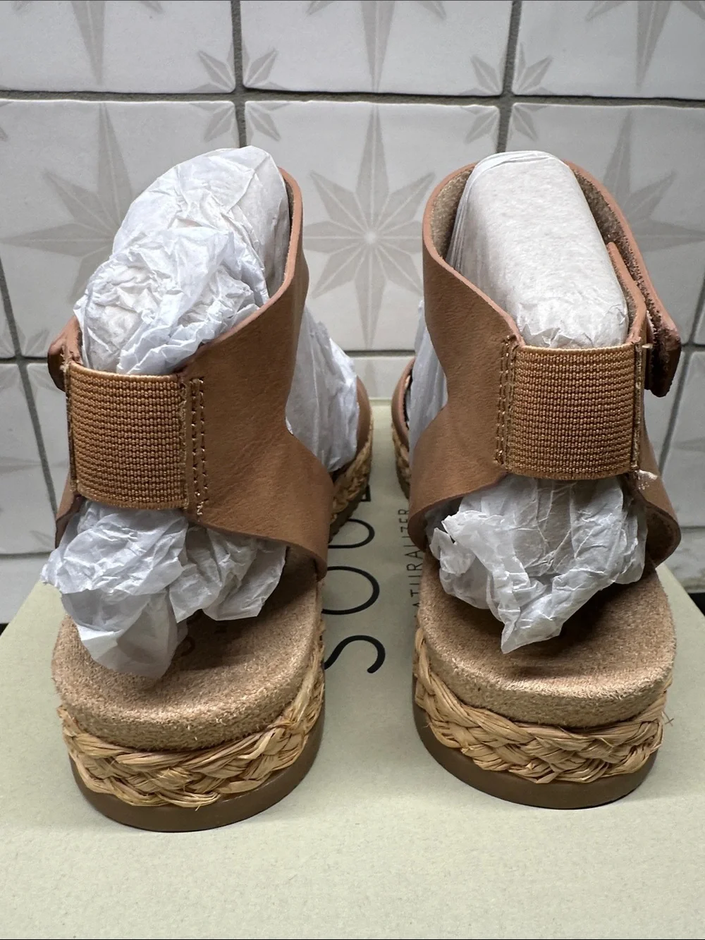 SOUL by NaturalizerWomen’s Tan Espadrille Wedge Sandals - Deara Size 6.5 NIB